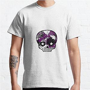 Asexual Flag T-Shirts - Asexual Paint Splatter Skull Classic T-Shirt RB1901