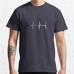 Asexual Flag T-Shirts - Asexual Pride Heartbeat Classic T-Shirt RB1901