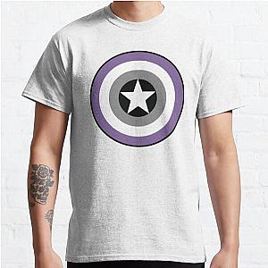 Asexual Flag T-Shirts - Asexual Flag Cap Shield Classic T-Shirt RB1901