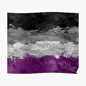 Asexual Flag Posters - Asexual Paint Splatter Flag Poster RB1901