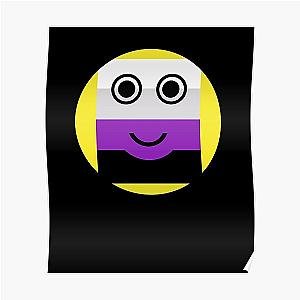 Asexual Flag Posters - Asexual Smiley Asexual Emoji Asexual Flag Emoji T-Shirt Poster RB1901