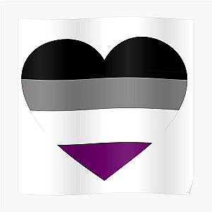 Asexual Flag Posters - Asexual Pride Flag Heart  Poster RB1901