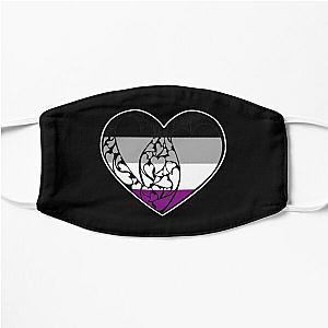 Asexual Flag Face Masks - Asexual Flag LGBT+ Heart  Flat Mask RB1901