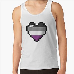 Asexual Flag Tank Tops - Asexual Pixel Heart Tank Top RB1901