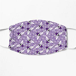 Asexual Flag Face Masks - Asexual Pride Bee on Light Purple Flat Mask RB1901