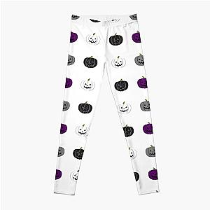 Asexual Flag Leggings - Asexual Pride Flag Halloween Pumpkin design for ace romantic Leggings RB1901