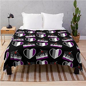 Asexual Flag Blanket - Cake And Heart Asexual Pattern For Asexuals Throw Blanket RB1901