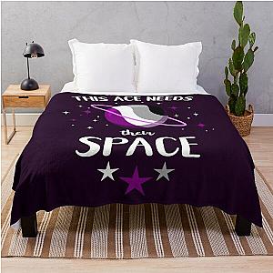 Asexual Flag Blanket - This Ace Needs Their Space For Aromantic Asexuals Throw Blanket RB1901