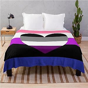 Asexual Flag Blanket - genderfluid flag with Asexual heart  Throw Blanket RB1901