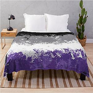 Asexual Flag Blanket - Asexual Pride Flag Splatter Print Throw Blanket RB1901