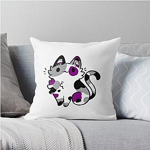 Asexual Flag Pillows - Asexual pride cat Throw Pillow RB1901