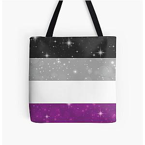 Asexual Flag Bags - Asexual Pride Sparkle Space All Over Print Tote Bag RB1901