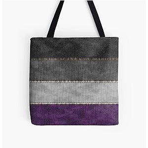 Asexual Flag Bags - Asexual Denim Flag All Over Print Tote Bag RB1901