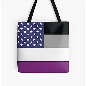 Asexual Flag Bags - Asexual American Flag All Over Print Tote Bag RB1901