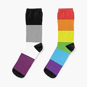 Asexual Flag Socks - Gay Asexual Flag Socks RB1901