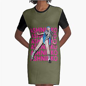 Ashnikko (Pink,Blue) Classic Graphic T-Shirt Dress