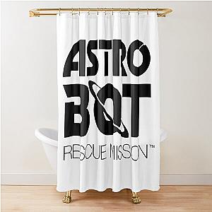 ASTRO BOT Rescue Mission BLACK LOGO Shower Curtain