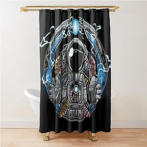 Astro Bot In A Space Pod Capsule Shower Curtain