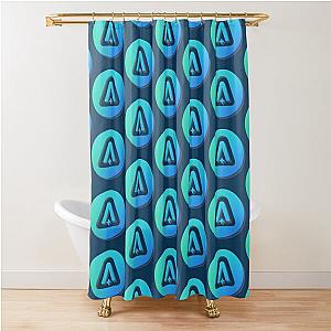 Minimal Astroneer Logo   Shower Curtain