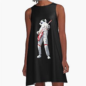 Astroneer Play Hard Metal Music Zipped Hoodie A-Line Dress