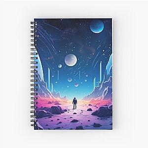 Astroneer in a space, space thrown blanket Spiral Notebook