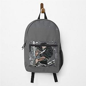 grey background with anime Backpack