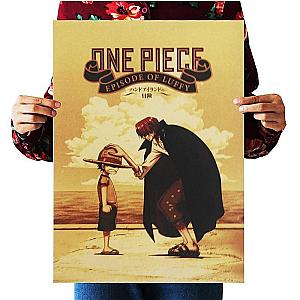 Classic One Piece Merch – Monkey D. Luffy and Red Haired Shanks Movie Poster ANM0608