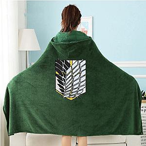 Attack On Titan Blanket - AOT Flannel Hoodie Cosplay Winter Cloak