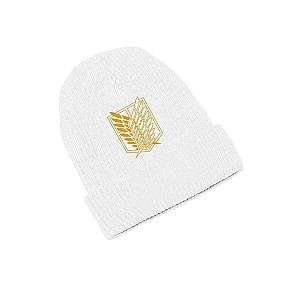 Attack On Titan Beanies Caps: Golden Wings of Freedom White Beanie