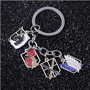 Attack On Titan Keychain - AOT Anime Survey Corps Military Pendant Key Chain