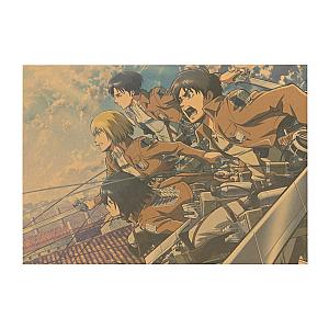 Attack On Titan Poster -  AOT Cartoon Anime Wall Art Retro Poster 51.5x36cm