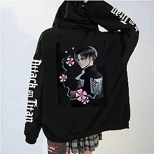 Attack On Titan Hoodie - Levi Ackerman Sakura Graphic Streetwear Hoodie