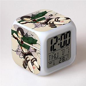 Attack On Titan Clock Merch - Levi Ackerman 7 Colors Change Touch Light Alarm Clock