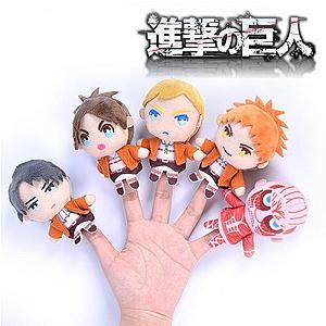 Attack On Titan Plush: Chibi Main Character Finger Puppets Keychain 10CM