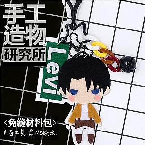 Attack On Titan Plush Merch: Levi Ackerman Plush Keychain 10cm Handmade