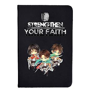 Attack On Titan Notebook Merch: Chibi Levi, Eren And Mikasa Notebook