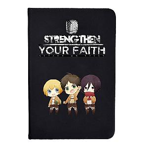 Attack On Titan Notebook Merch: Chibi Eren, Mikasa And Armin Notebook