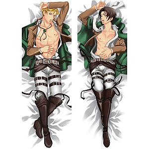 Attack On Titan Body Pillow Merch: Erwin Smith And Levi Ackerman Dakimakura