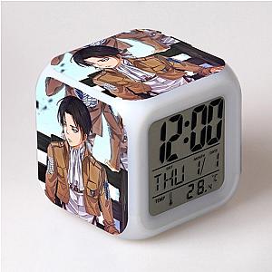 Attack On Titan Clock Merch - Levi 7 Colors Change Touch Light Alarm Clock