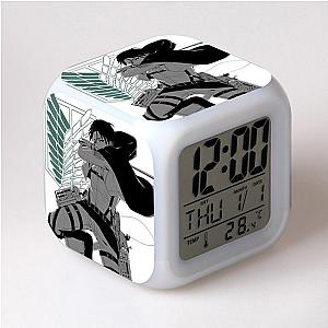 Attack On Titan Clock Merch - Eren 7 Colors Change Touch Light Alarm Clock