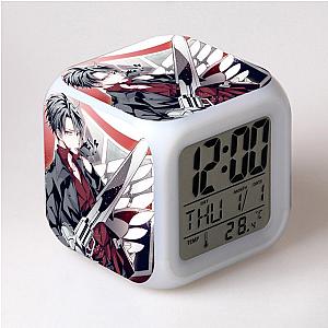 Attack On Titan Clock Merch - Levi Ackerman In Red 7 Colors Change Touch Light Alarm Clock