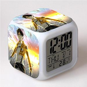 Attack On Titan Clock Merch - Eren Yeager 7 Colors Change Touch Light Alarm Clock