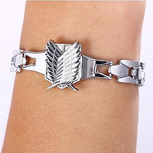 Attack on Titan Merch: Wing Of Freedom Silver Metal Bracelet