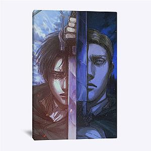 Attack On Titan Poster: Levi Ackerman And Erwin Smith Canvas Wall Art