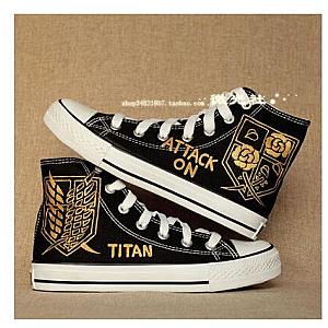 Attack On Titan Shoes Merch: Attack On Titan Graphic Logo High-Top Shoes