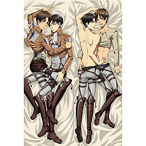 Attack On Titan Body Pillow Merch: Eren Yaeger And Levi Ackerman Body Pillow Case Dakimakura Hugging Pillow