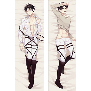 Attack On Titan Body Pillow Merch: Eren Yaeger And Levi Ackerman Body Pillow Case Dakimakura Hugging Pillow