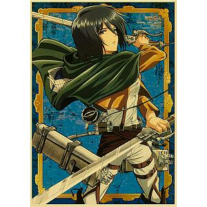 Attack on Titan Vintage Poster Merch: Mikasa Ackerman