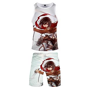 Attack On Titan: Mikasa Ackerman 3D Set Summer Baseball Tank Tops