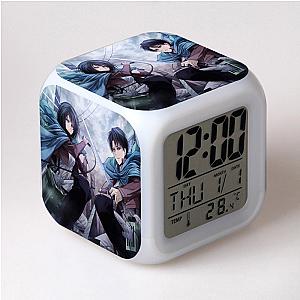 Attack On Titan Clock Merch -  Ackerman 7 Colors Change Touch Light Alarm Clock